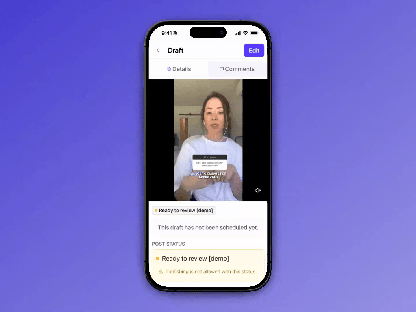 Editing content mobile