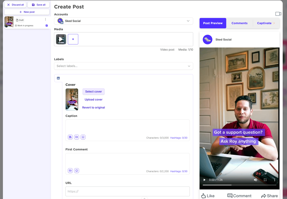 Your LinkedIn video thumbnail is now in your hands 📹